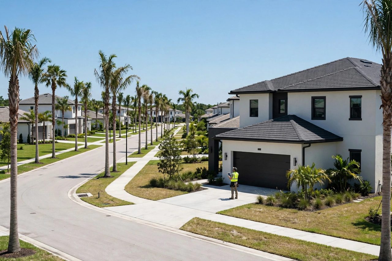 Orlando roofing professional inspecting a residential roof