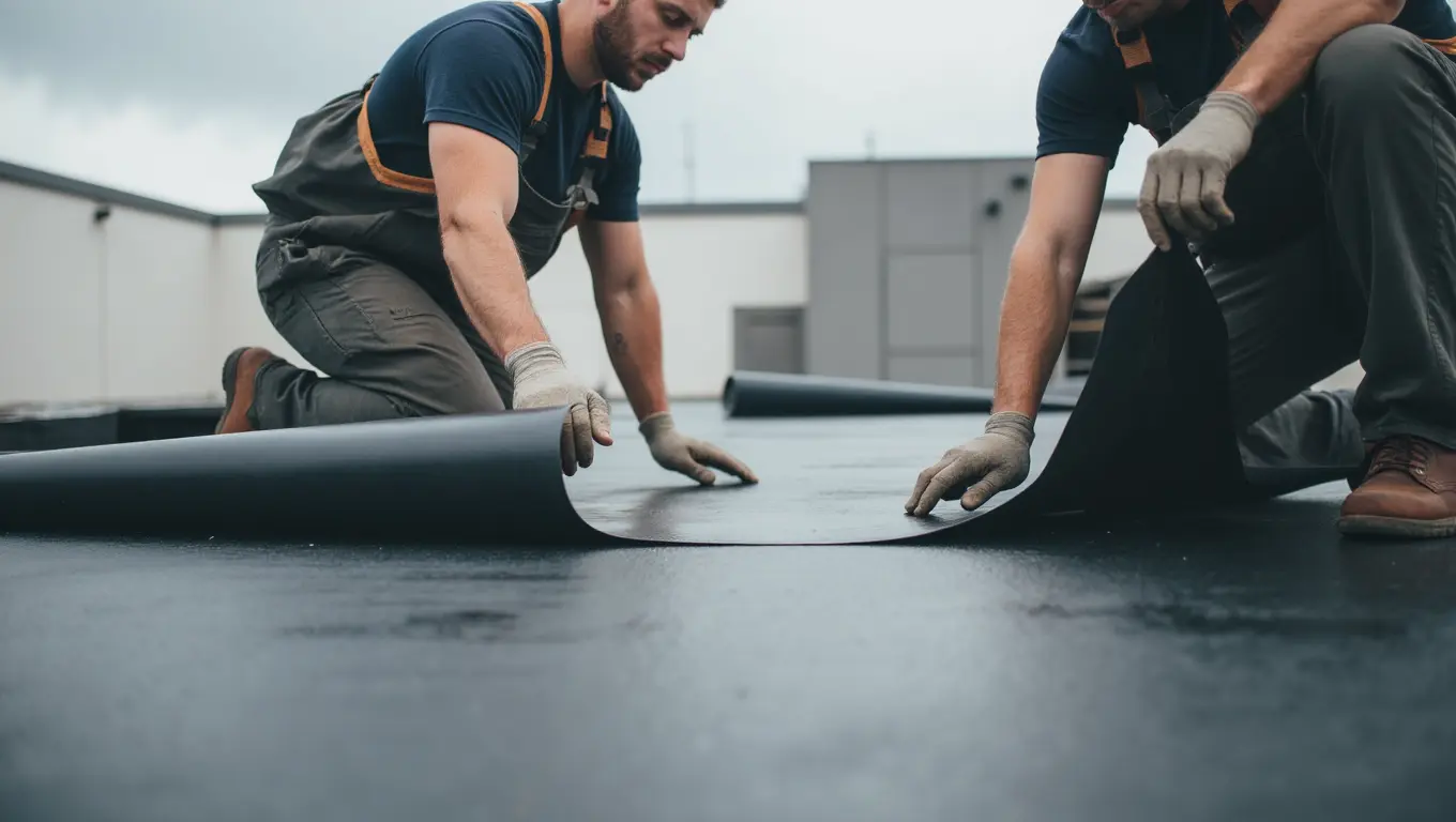 Flat roof replacement TPO EPDM system