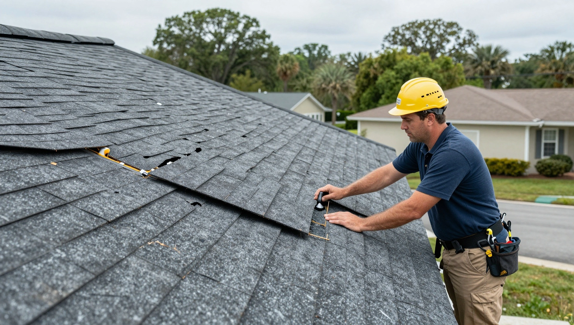 Storm-related roof leak damage in Orlando FL